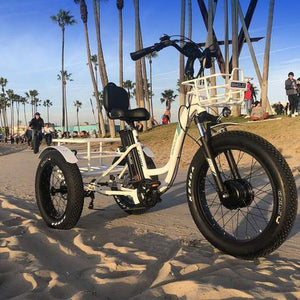 Emojo Caddy Electric Fat Tire 3 Wheel Tricycle/Trike Beach Cruiser - Ebikecentric
