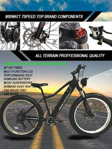 MICARGI STEED Electric Mountain Bicycle 800W Fat Tire Ebike - Ebikecentric