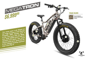RAMBO MEGATRON 1000W 48V/17AH 2WD Fat Tire Electric Hunting Ebike - Ebikecentric