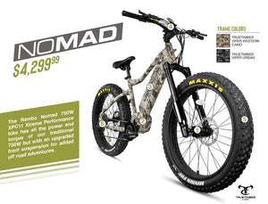 RAMBO NOMAD 750W 48V/14AH Fat Tire Electric Hunting Ebike 2021 Model - Ebikecentric
